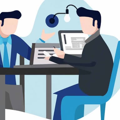 flat art illustration of a job interview