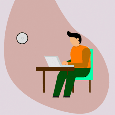 flat art illustration of a IT Support