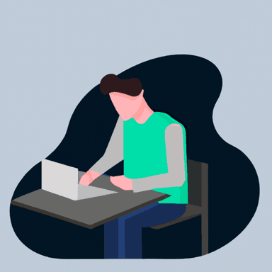 flat art illustration of a IT Support