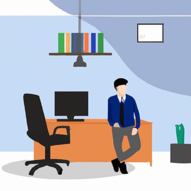 flat art illustration of an intern at work