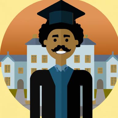 flat art illustration of a phd student