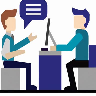 flat art illustration of a technical interview
