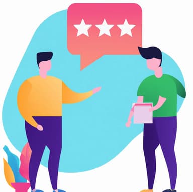 flat art illustration of person delivering constructive feedback to a coworker