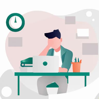 flat art illustration of a person having a tough day at work