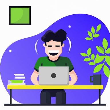 flat art illustration of a person having a great day at work