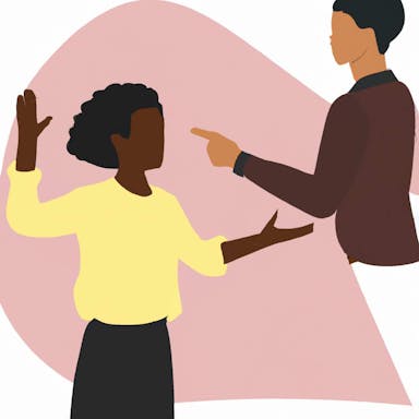 flat art illustration of a person having an argument with their manager